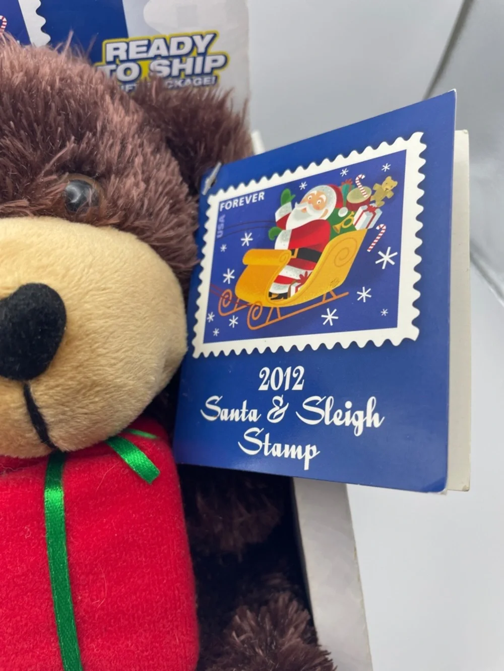 2012 in the mailbox Santa & Sleigh forever stamp teddy bear usps new